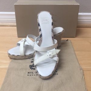Burberry White Espadrilles Wedges
